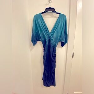 River + Sky bodycon dress, large, teal/blue